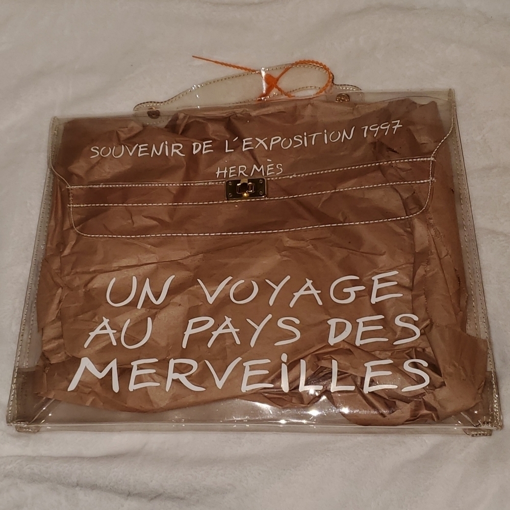 Hermes Vintage Vinyl Clear Kelly Bag Purse - Picture 2 of 16